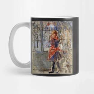 child with a red apron - Berthe Morisot Mug